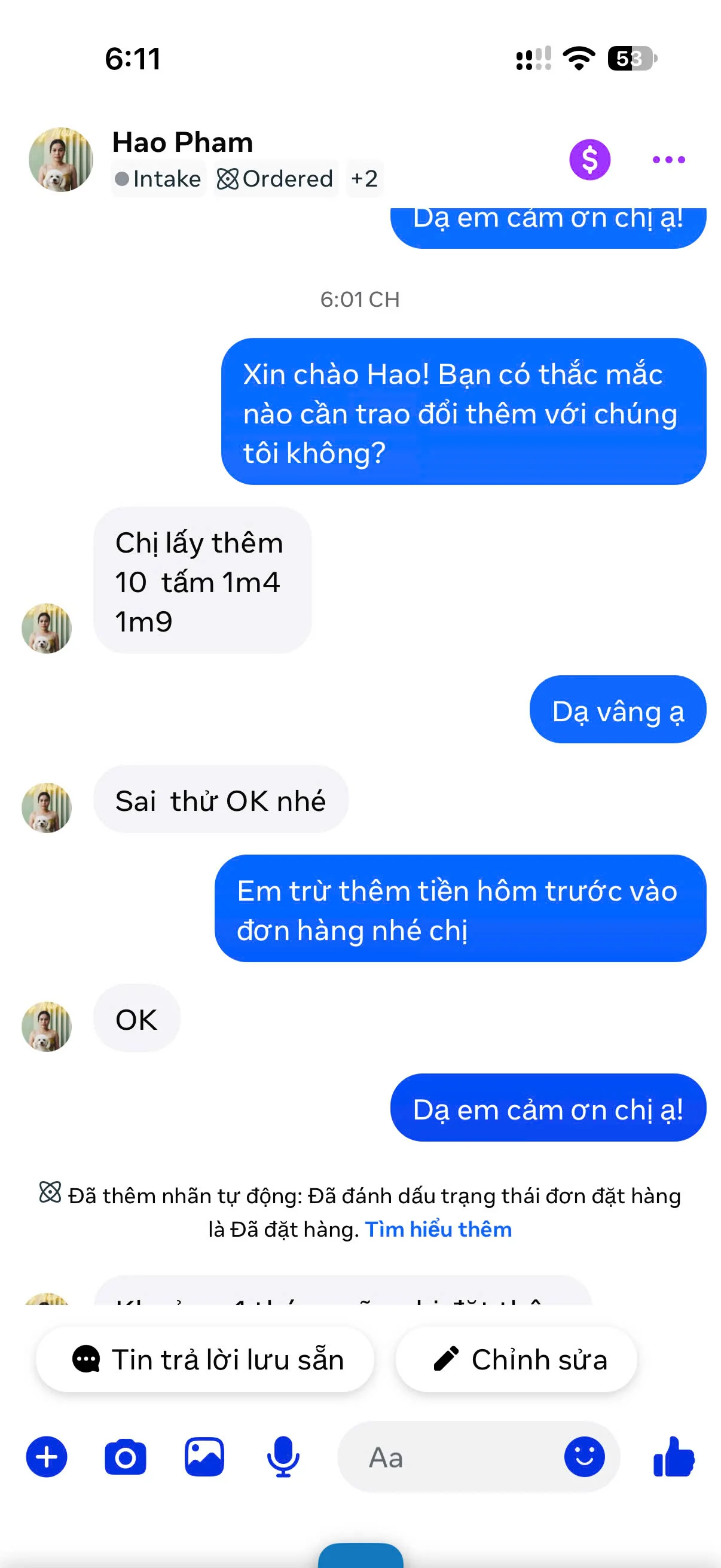 Khách đặt thêm sau khi dùng thử
